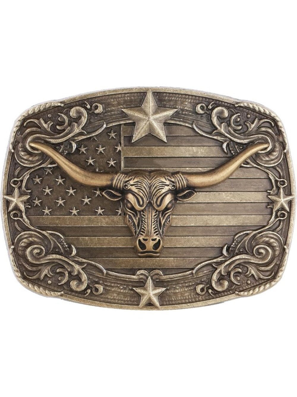 Unisex Longhorn Bull Vintage Poker Cowboy Texas Rodeo Belt Buckle